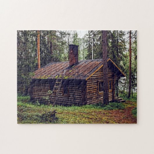 LOG CABIN IN WOODS JIGSAW PUZZLE (Horizontal)