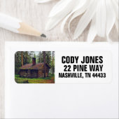 LOG CABIN IN WOODS-RÜCKSENDEADRESSEN-AUFKLEBERN (Insitu)