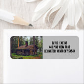 LOG CABIN IN WOODS-RÜCKSENDEADRESSEN-AUFKLEBERN (Insitu)