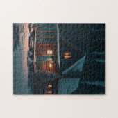 LOG CABIN SNOW WINTER JIGSAW PUZZLE (Horizontal)