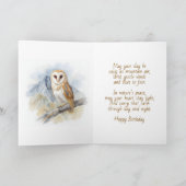 Log Cabin, Stream and Deer, Happy Birthday Karte (Innenseite)