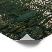 Log Cabin, Stream, Mountains and Deer Nature Art Poster (Ecke)