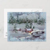 LOG CABIN & SWNOWFLAKEN VON SHARON SHARPE POSTKARTE (Vorne/Hinten)