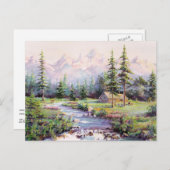 LOG CABIN VON SHARON SHARPE POSTKARTE (Vorne/Hinten)