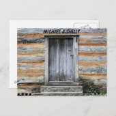 LOG CABIN WEDING EINLADUNGEN (Vorne/Hinten)