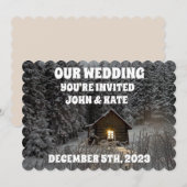 LOG CABIN WINTER WEDING EINLADUNGEN PERSONALISIERT (Vorne/Hinten)
