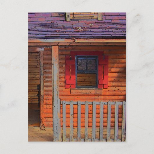 Log Cabin Zuhause Postkarte (Vorderseite)