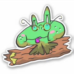 Log Frog Ribbit 2 Aufkleber
