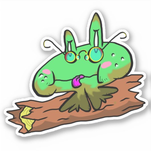 Log Frog Ribbit 2 Aufkleber (Vorderseite)