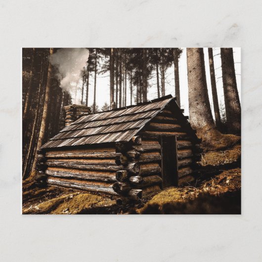 LOG KABIN IN DEN WOODS POSTCARDS POSTKARTE (Vorderseite)