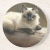 Log Lounger Siamese Kitten Getränkeuntersetzer (Vorne)