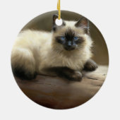 Log Lounger Siamese Kitten Keramik Ornament (Hinten)