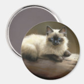 Log Lounger Siamese Kitten Magnet (Vorderseite/Rückseite)
