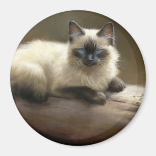 Log Lounger Siamese Kitten Magnet