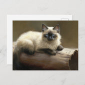 Log Lounger Siamese Kitten Postkarte (Vorne/Hinten)