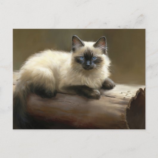 Log Lounger Siamese Kitten Postkarte (Vorderseite)