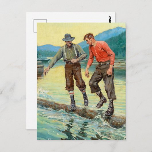 "Log Rollers" Western Art von Philip R Goodwin Postkarte (Vorne/Hinten)