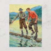 "Log Rollers" Western Art von Philip R Goodwin Postkarte (Vorderseite)
