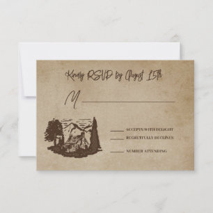 Log Zuhause Cabin Wedding RSVP Response Card