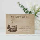 Log Zuhause Cabin Wedding RSVP Response Card Karte (Stehend Vorderseite)