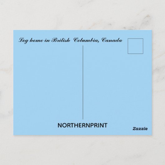Log-Zuhause in British Columbia Kanada Postkarte (Rückseite)