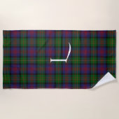 Logan Clan Tartan Kariert Monogram Beach Handtuch (Vorderseite)
