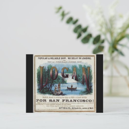 Logan Clipper Sailing Postkarte (Stehend Vorderseite)