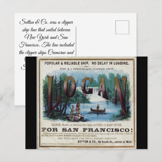 Logan Clipper Sailing Postkarte (Vorne/Hinten)