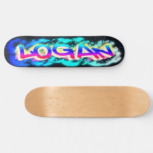 LOGAN Customized Graffiti Skateboard (Horizontal)