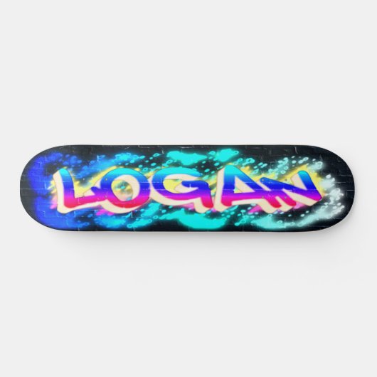 LOGAN Customized Graffiti Skateboard (Horizontal)