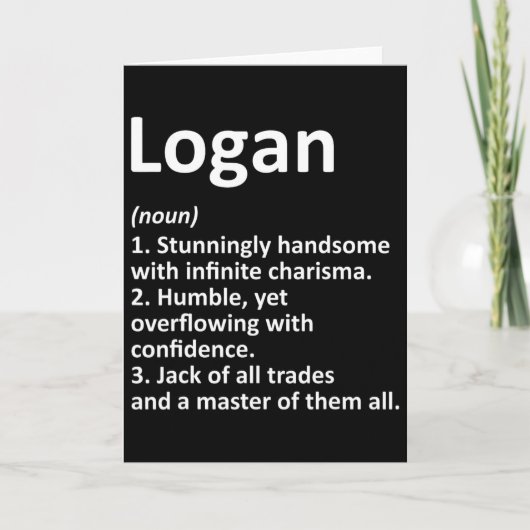 Logan Definition Personalisiert Name Funny Birthda Karte (Vorderseite)