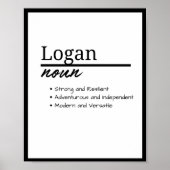 Logan, Definition Personalisierter Name Junge Poster (Vorne)