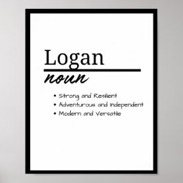 Logan, Definition Personalisierter Name Junge Poster