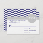 Logan & Derek UAWG | Marine grau LINEN PAPER RSVP Karte (Vorne/Hinten)