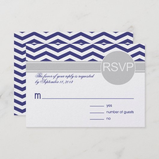 Logan & Derek UAWG | Seegrau METALLIC ICE PAPIER RSVP Karte (Vorne/Hinten)