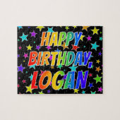 "LOGAN" First Name, Fun "HAPPY BIRTHDAY" Puzzle (Horizontal)