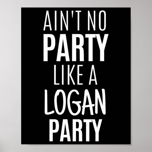 Logan Funny Personalisiert Name Party Geburtstag C Poster (Vorne)