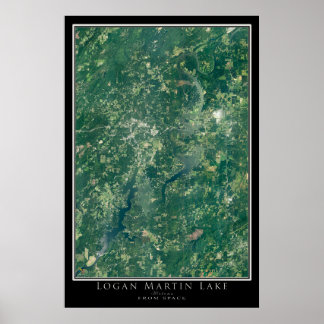 Logan Martin Lake Alabama Satellite Poster Karte