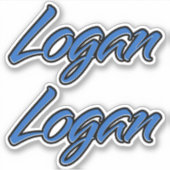 Logan Name blue Aufkleber Sticker Stickerset (Vorderseite)