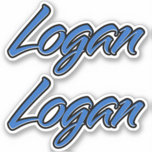 Logan Name blue Aufkleber Sticker Stickerset