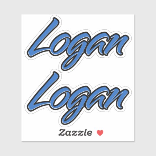 Logan Name blue Aufkleber Sticker Stickerset (Blatt)