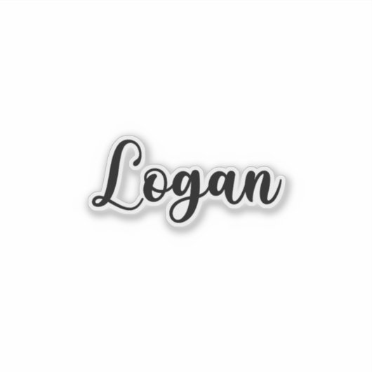 Logan Name - Handgeschriebene Kalligrafie Aufkleber (Vorderseite)