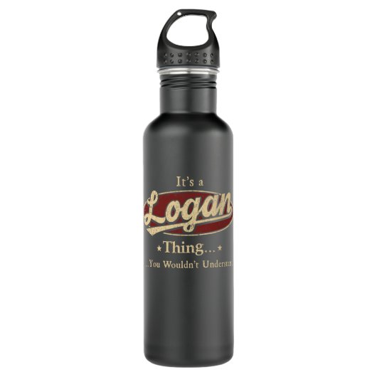LOGAN Name Thwater Flasche  Edelstahlflasche (Vorderseite)
