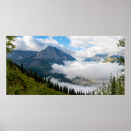 Logan Pass Glacier Nationalpark Panorama Print Poster