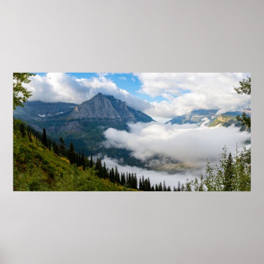 Logan Pass Glacier Nationalpark Panorama Print Poster (Vorne)