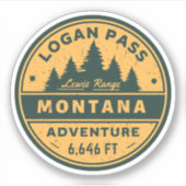 Logan Pass Wandern, Montana Alp Pass Aufkleber (Vorderseite)