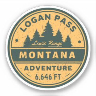 Logan Pass Wandern, Montana Alp Pass Aufkleber