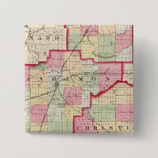 Logan, Sangamon, Christlichen Landkreis Button (Vorderseite)