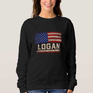 Logan Shirt mit Vorname Logan Name American Flag