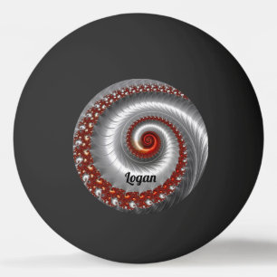 LOGAN ~ Silver Muschel ~ Fraktal Design ~ Tischtennisball